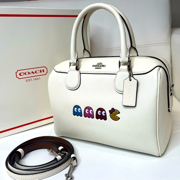 Coach Ms Pac-Man Bennett Satchel white crossbody Retro NoA1981-F72907 - Picture 1 of 16